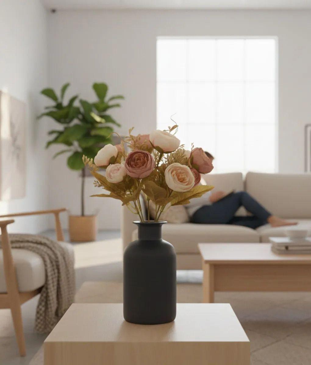 Set 4 Ramo Flores Artificiales Belleza Adorno Atemporal Jhn-4