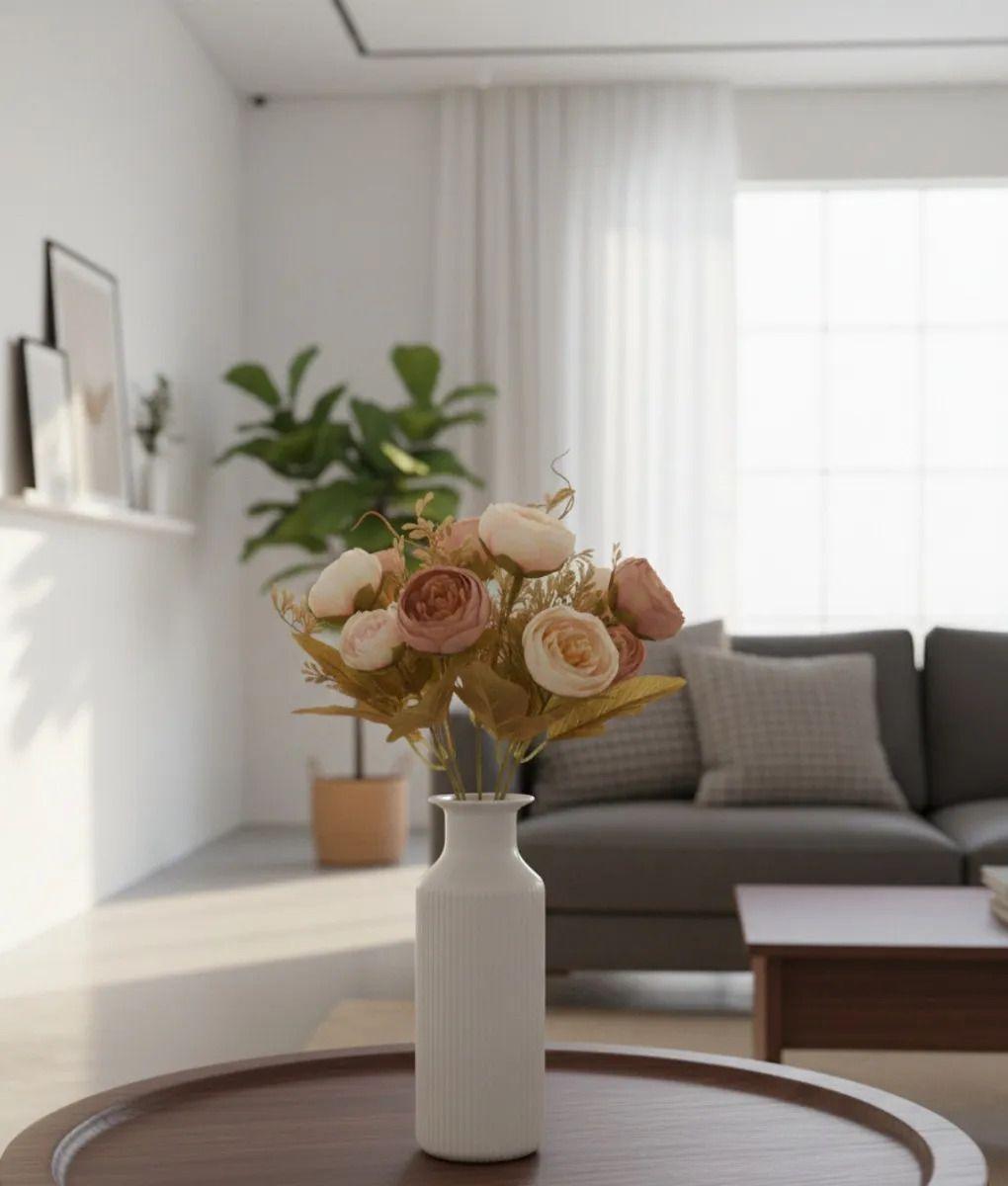 Set 4 Ramo Flores Artificiales Belleza Adorno Atemporal Jhn-8