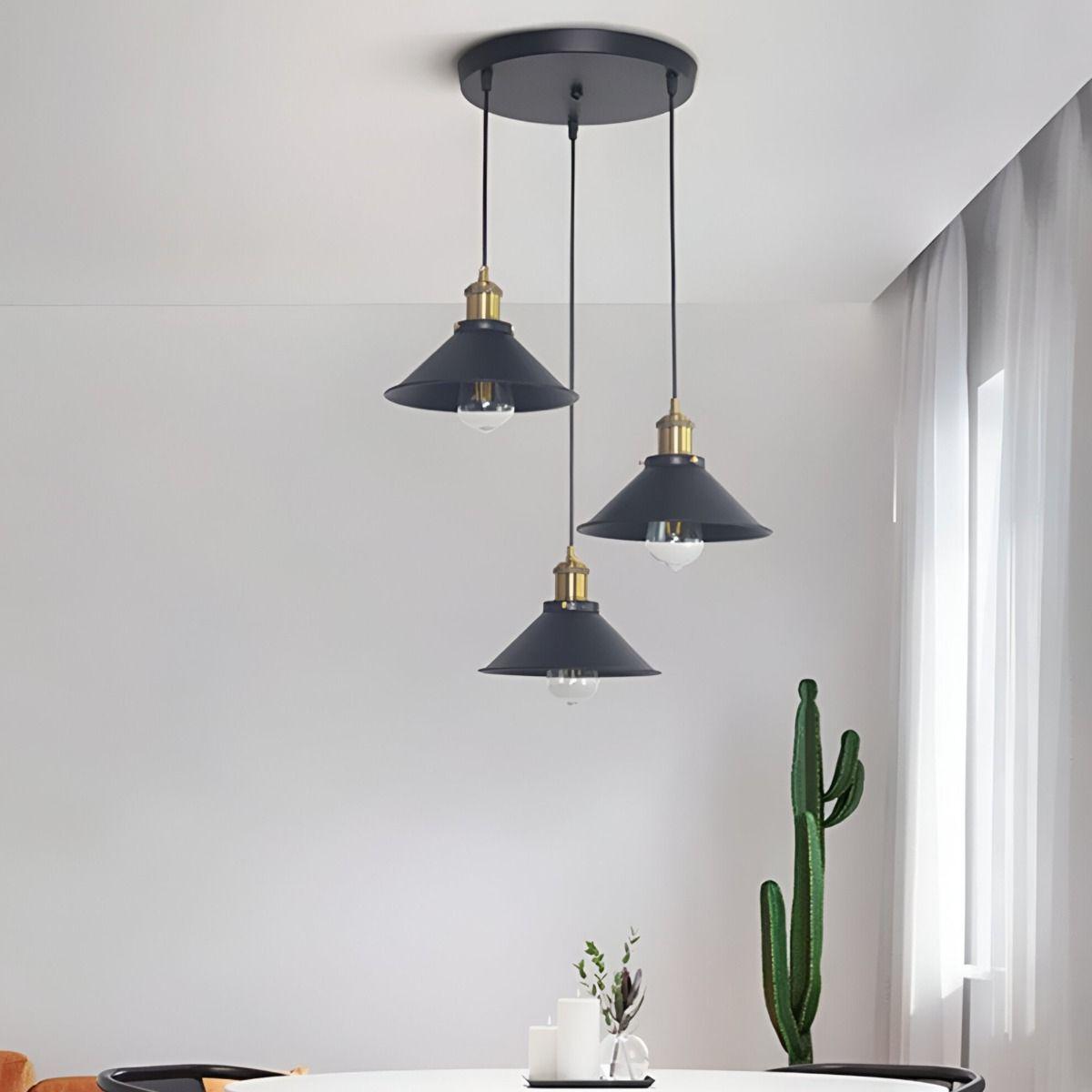Lámpara Colgante Techo Industrial Ajustable 3 focos Jhn-3