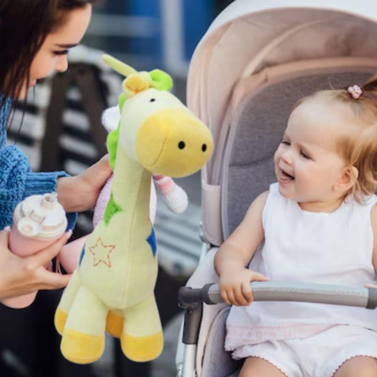 SONAJERO PELUCHE JIRAFA SENSORIAL MUSICAL ESTIMULA BEBE LAU-8