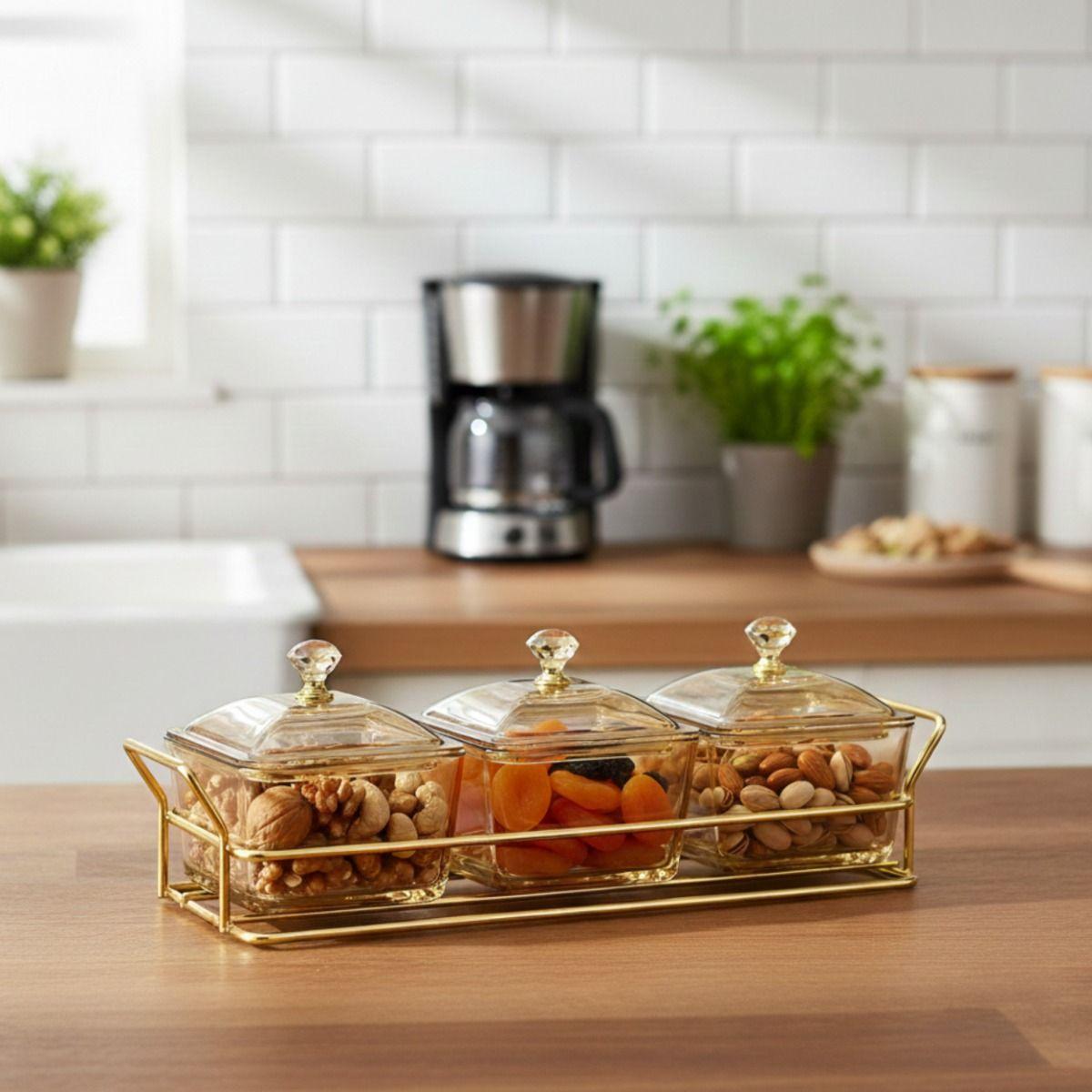 Set 3 Frasco Contenedor Soporte Organizador Decorativo Jhn-8