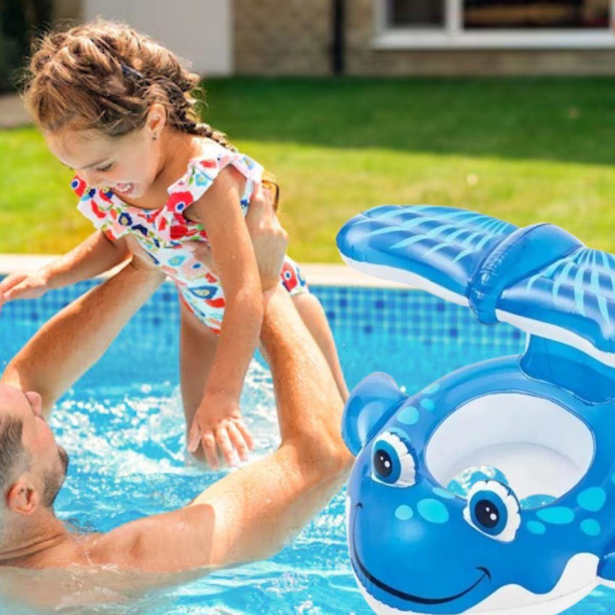 FLOTADOR INFLABLE INFANTIL BALLENA PISCINA VERANO NIÑOS LAU-2