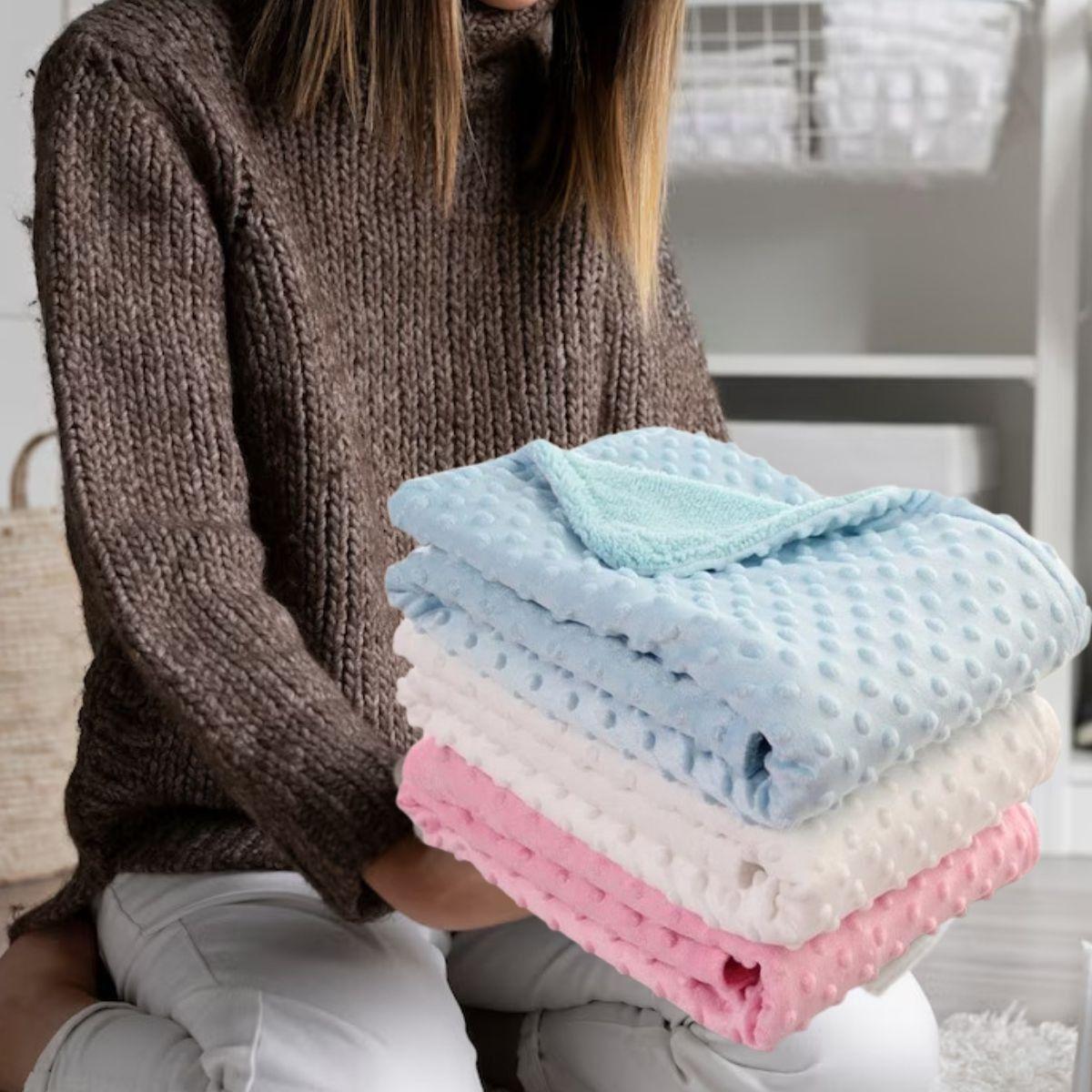 MANTA DE APEGO TERMICA FORRO POLAR CALIDA SUAVE BEBE LAU-3