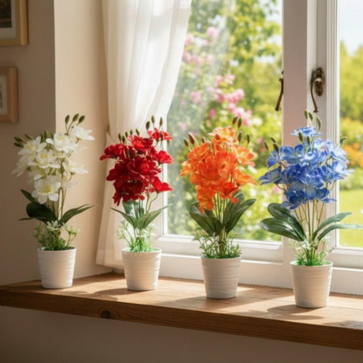 Set 2 Planta Artificial Arreglo Floral Decorativo Hogar Jhn-7