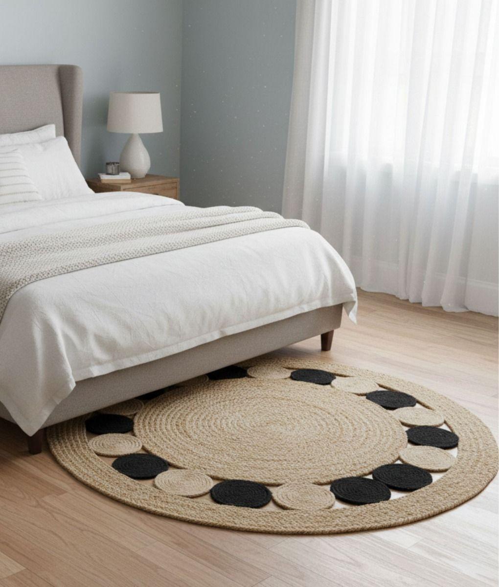 Alfombra Circular Decorativa Funcional Yute Natural Jhn-5