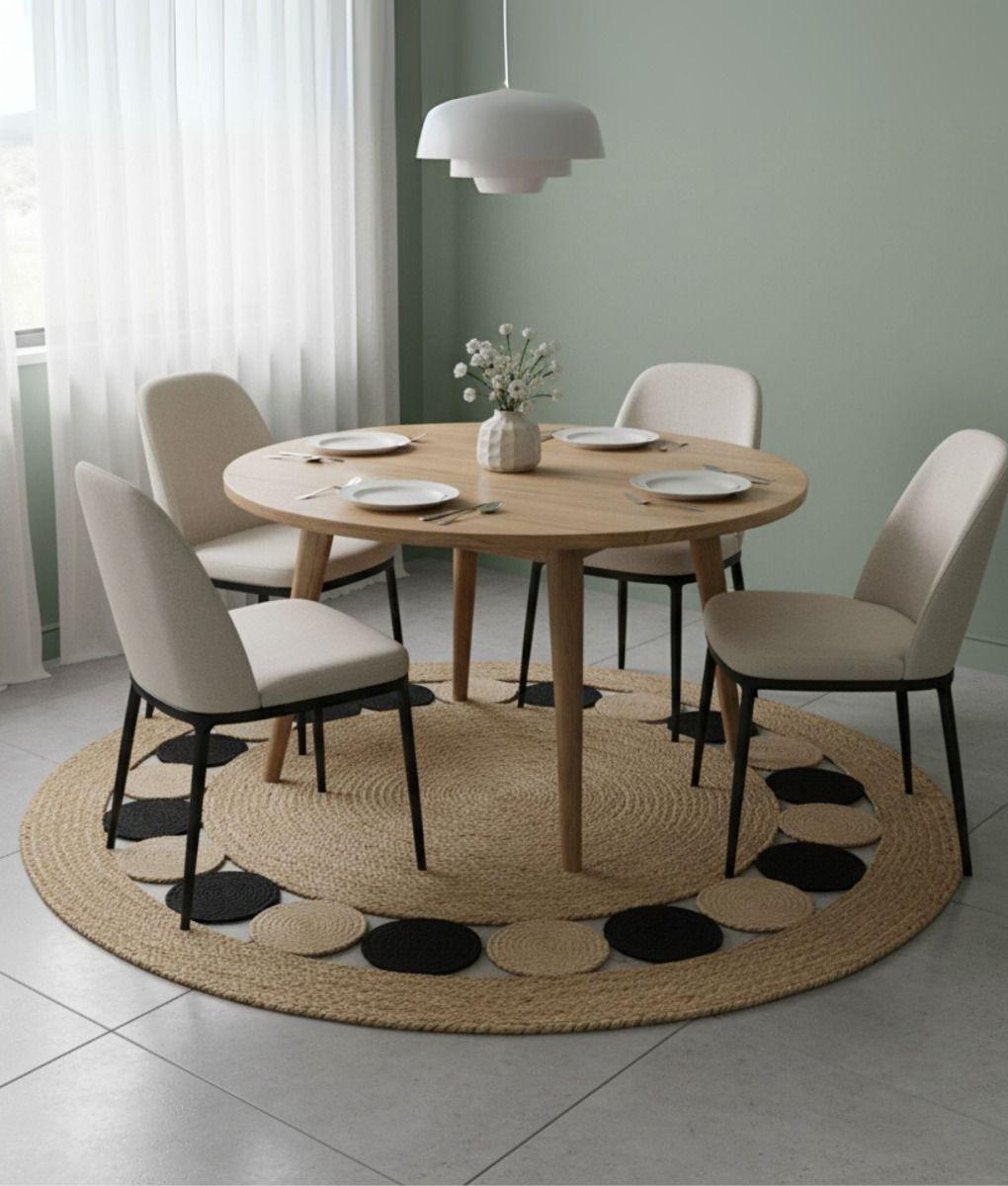 Alfombra Circular Decorativa Funcional Yute Natural Jhn-6
