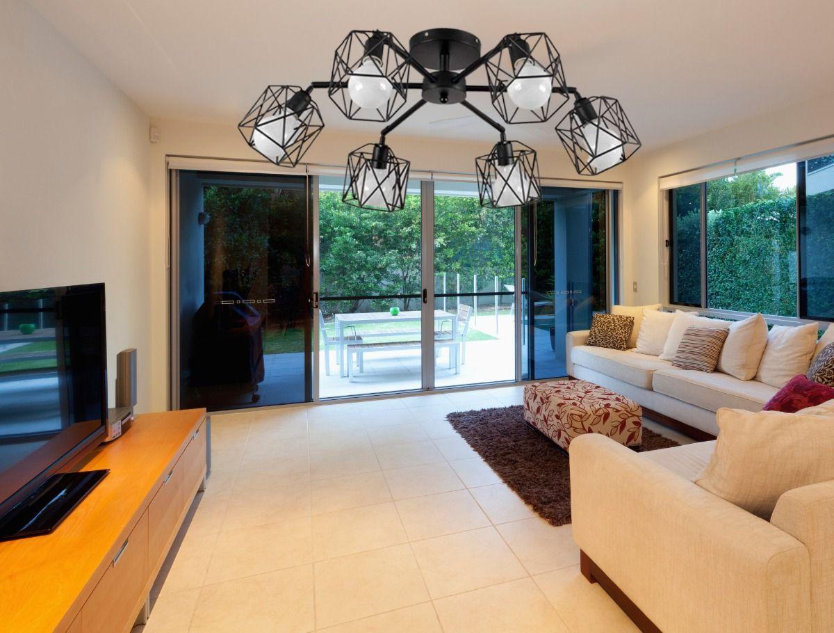 Lampara Colgante Araña Retro 6 Luces Hogar Sala Lau-3