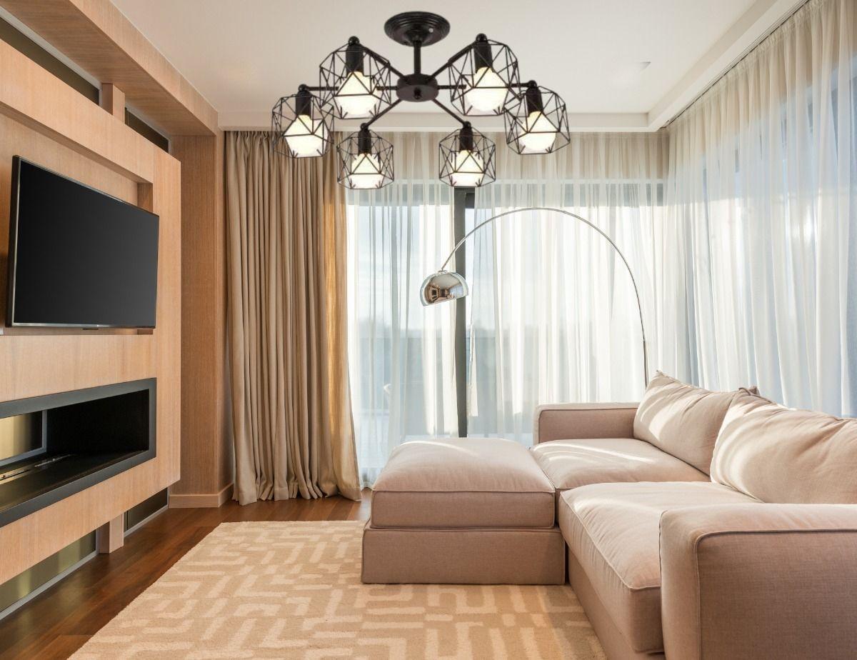 Lampara Colgante Araña Retro 6 Luces Hogar Sala Lau-6