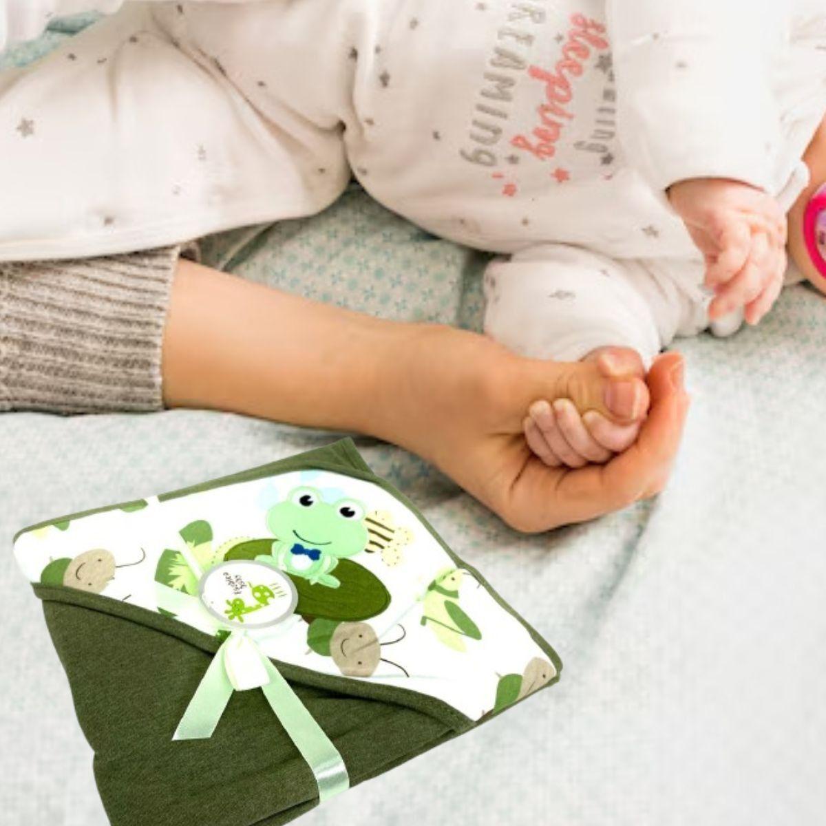 MANTA DE ALGODÓN CON CAPUCHA PARA BEBE ABRIGO CONFORT LAU-1