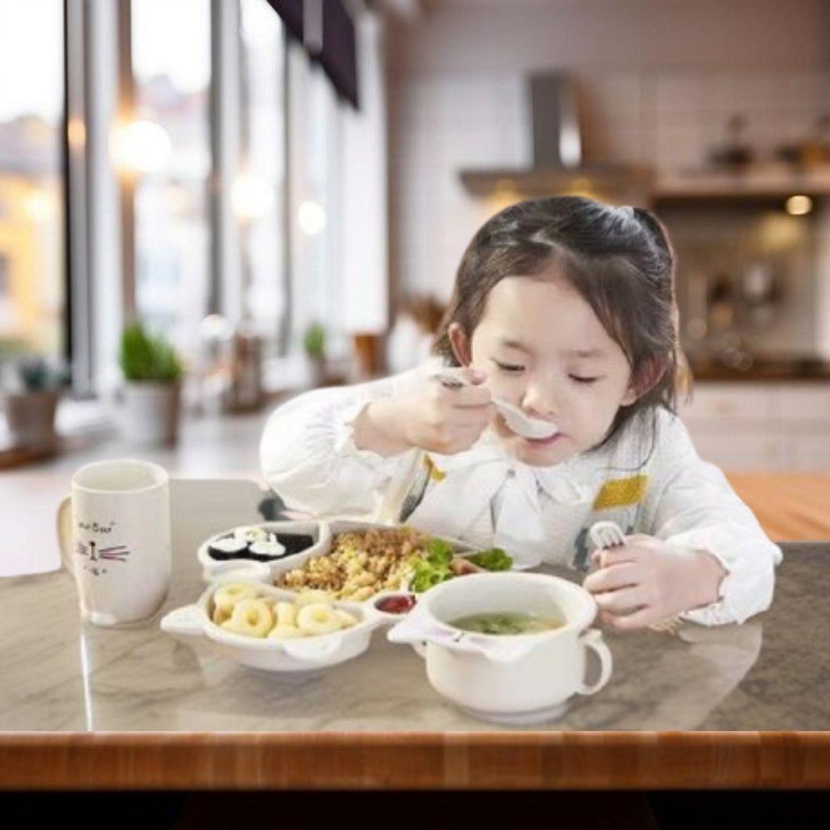 Set 3 Platos Silicona Forma Gato Entrenamiento Niños Lau-2