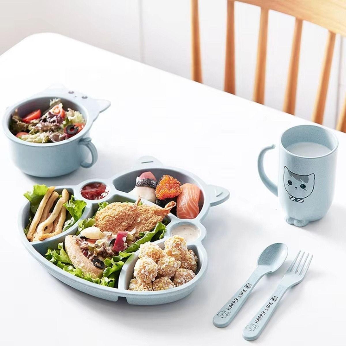 Set 3 Platos Silicona Forma Gato Entrenamiento Niños Lau-4