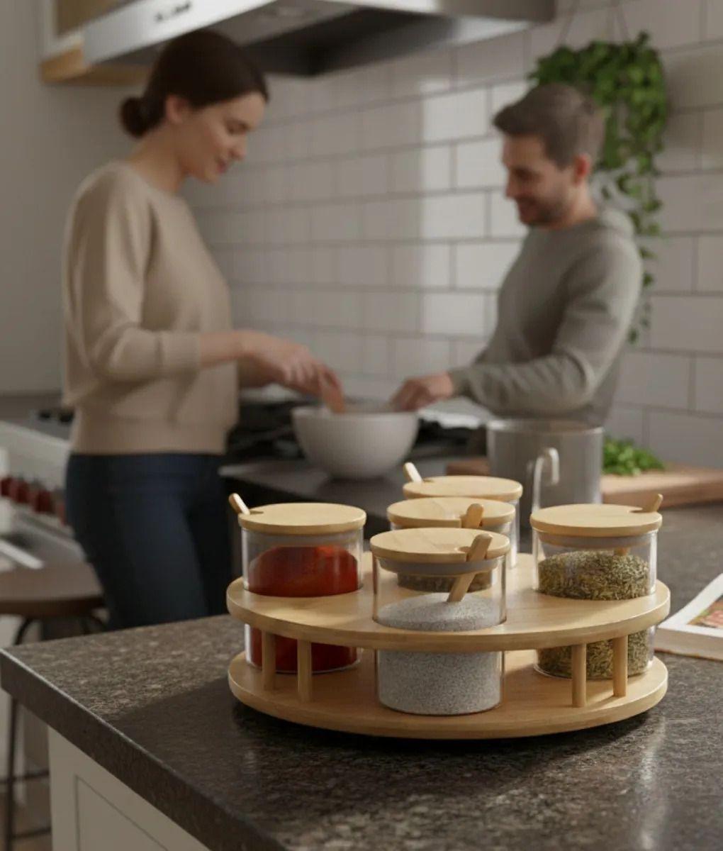 Juego Frascos Contenedores Organizadores Estilo Natural Jhn-4