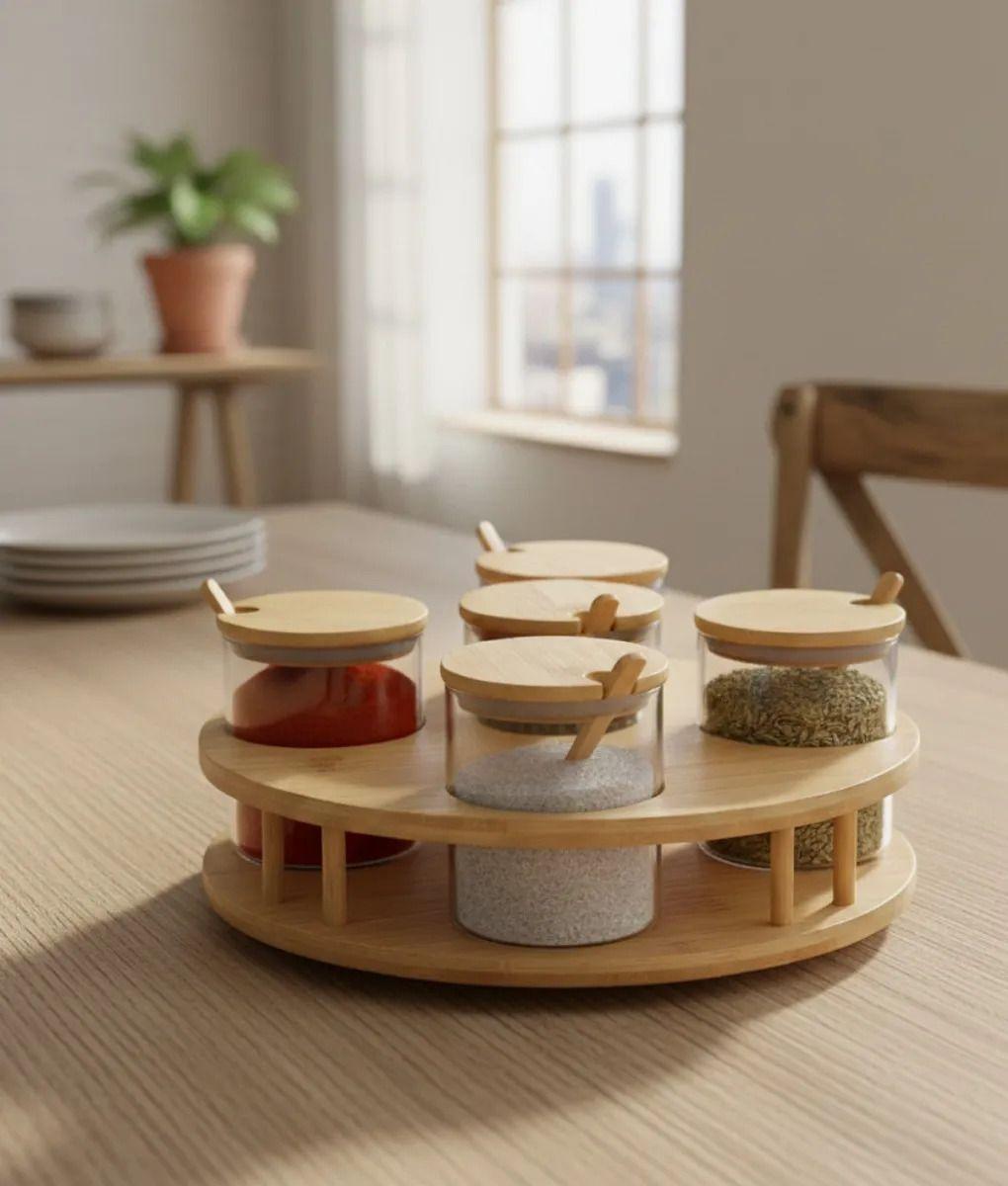 Juego Frascos Contenedores Organizadores Estilo Natural Jhn-7