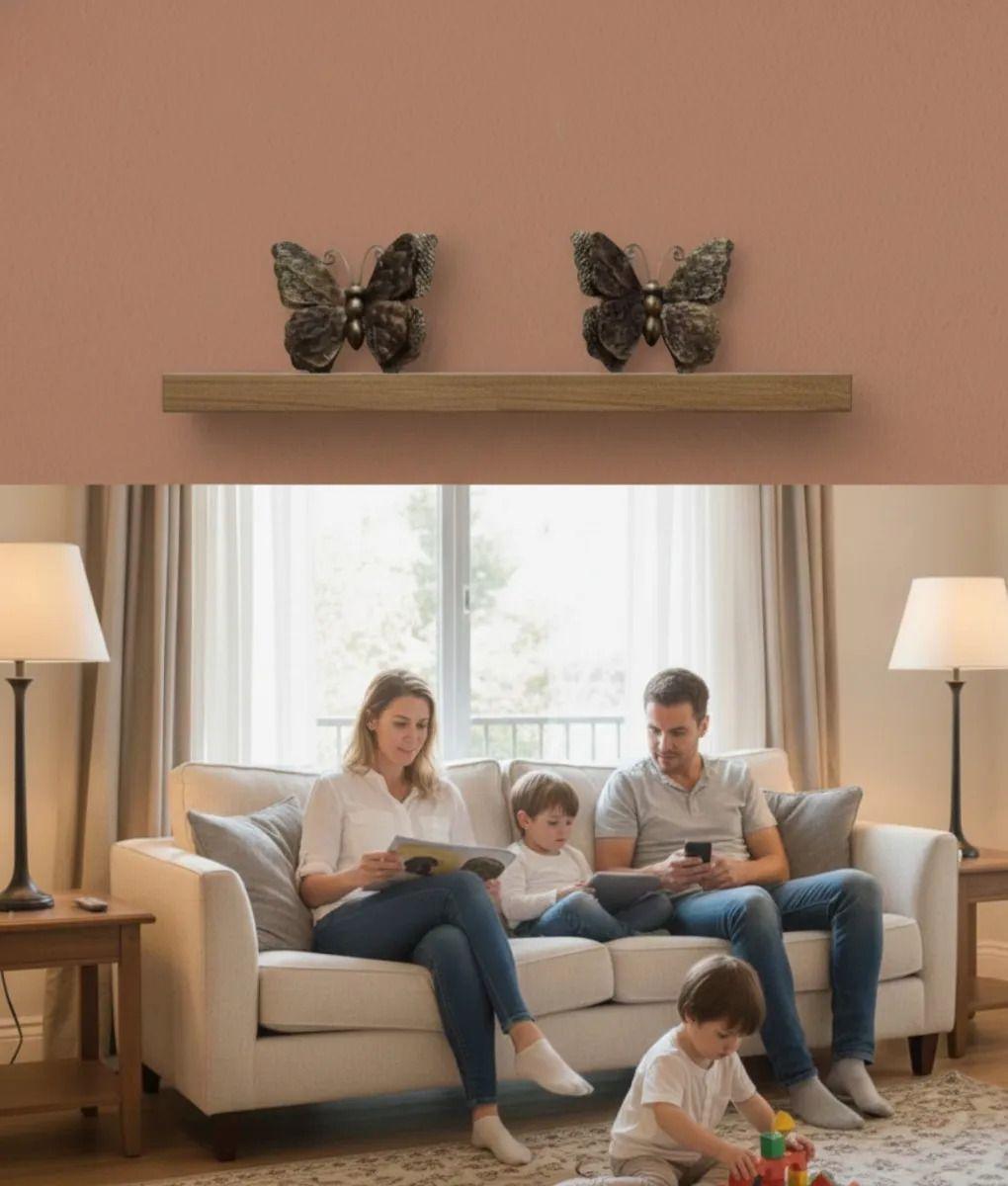 Set 3 Figuras Decorativas Mariposas Pared Vintage Jhn-3