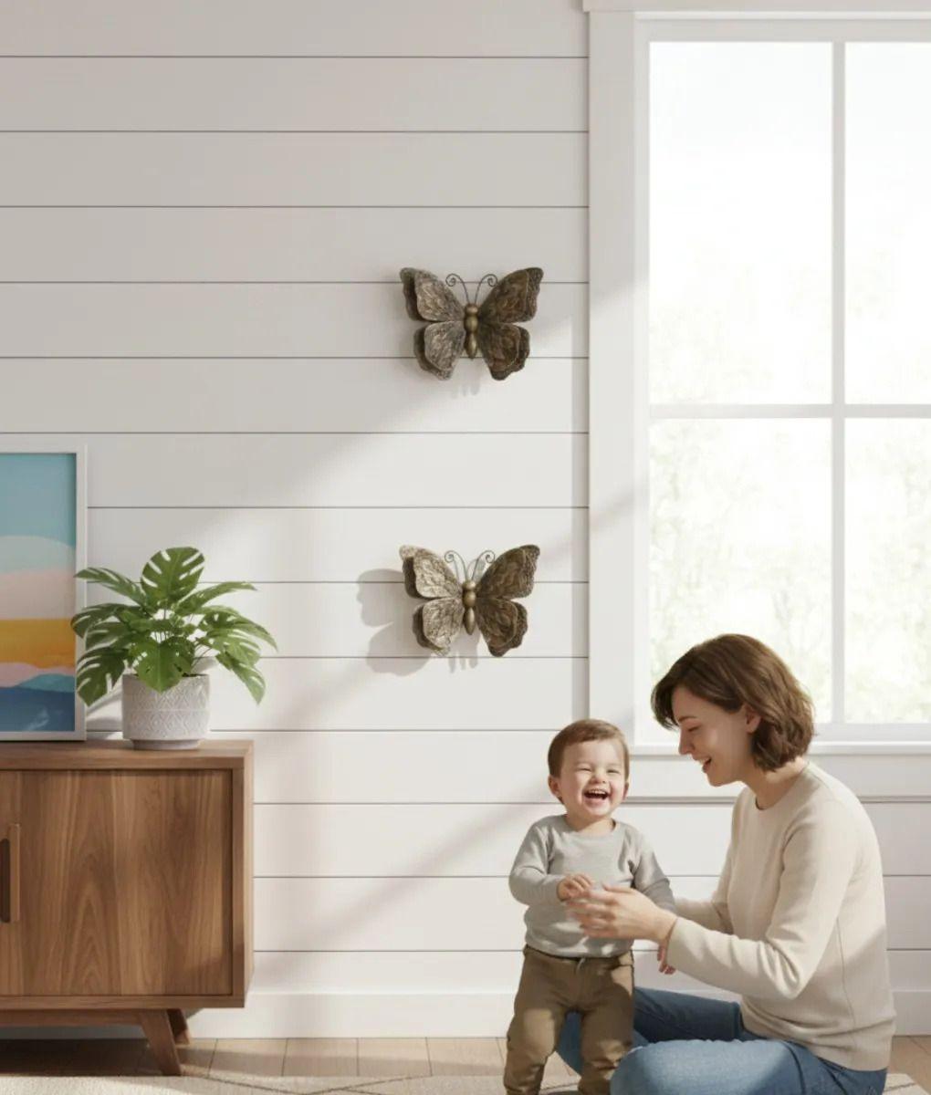 Set 3 Figuras Decorativas Mariposas Pared Vintage Jhn-4