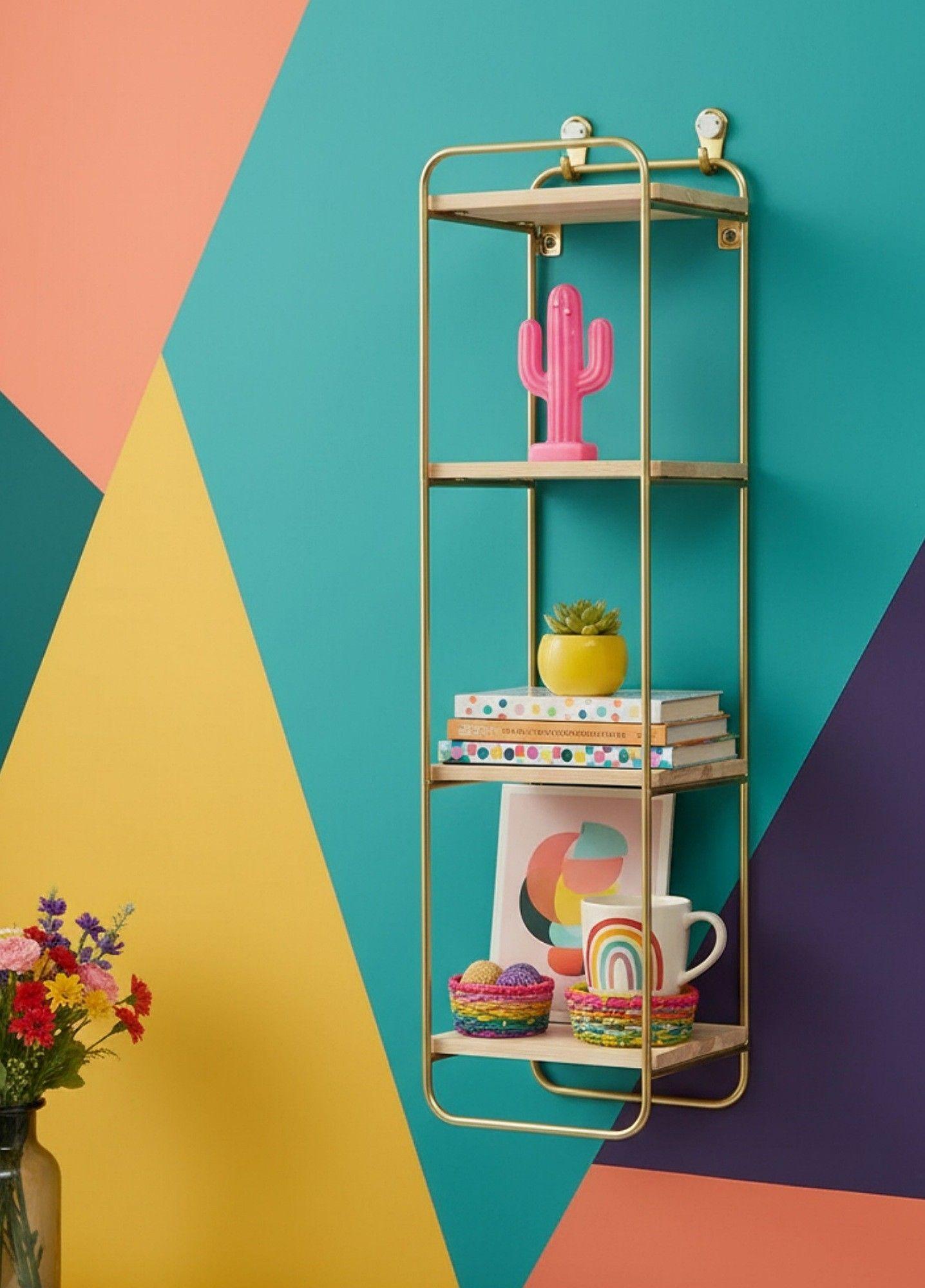 Estantería Pared Rectangular 3 Niveles Vertical Moderno Jhn-4