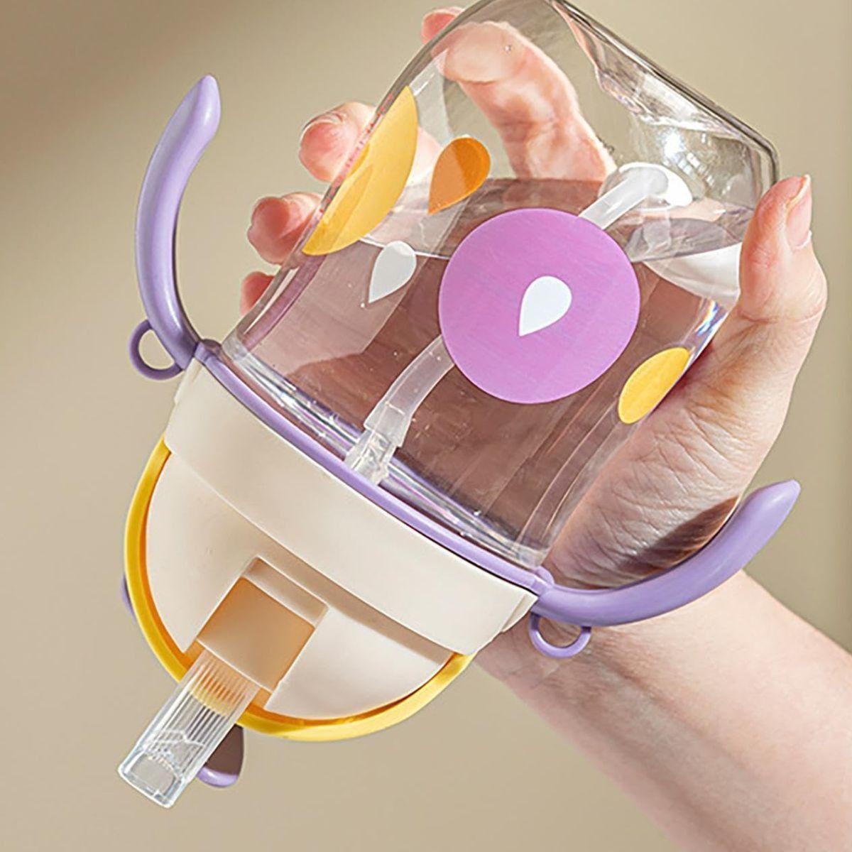 SET 2 VASOS CON ASA PAJITA DISEÑO DE AVION ANTIDERRAME LAU-7