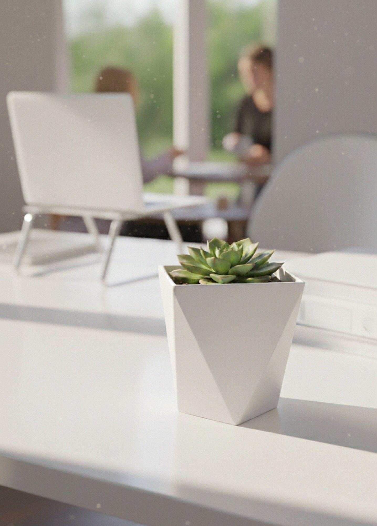 Set 2 Macetero Decorativo Geométrico Diamantado Adorno Jhn-4