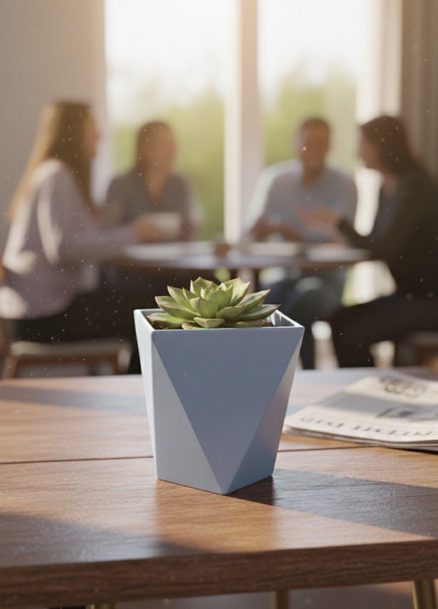 Set 2 Macetero Decorativo Geométrico Diamantado Adorno Jhn-6