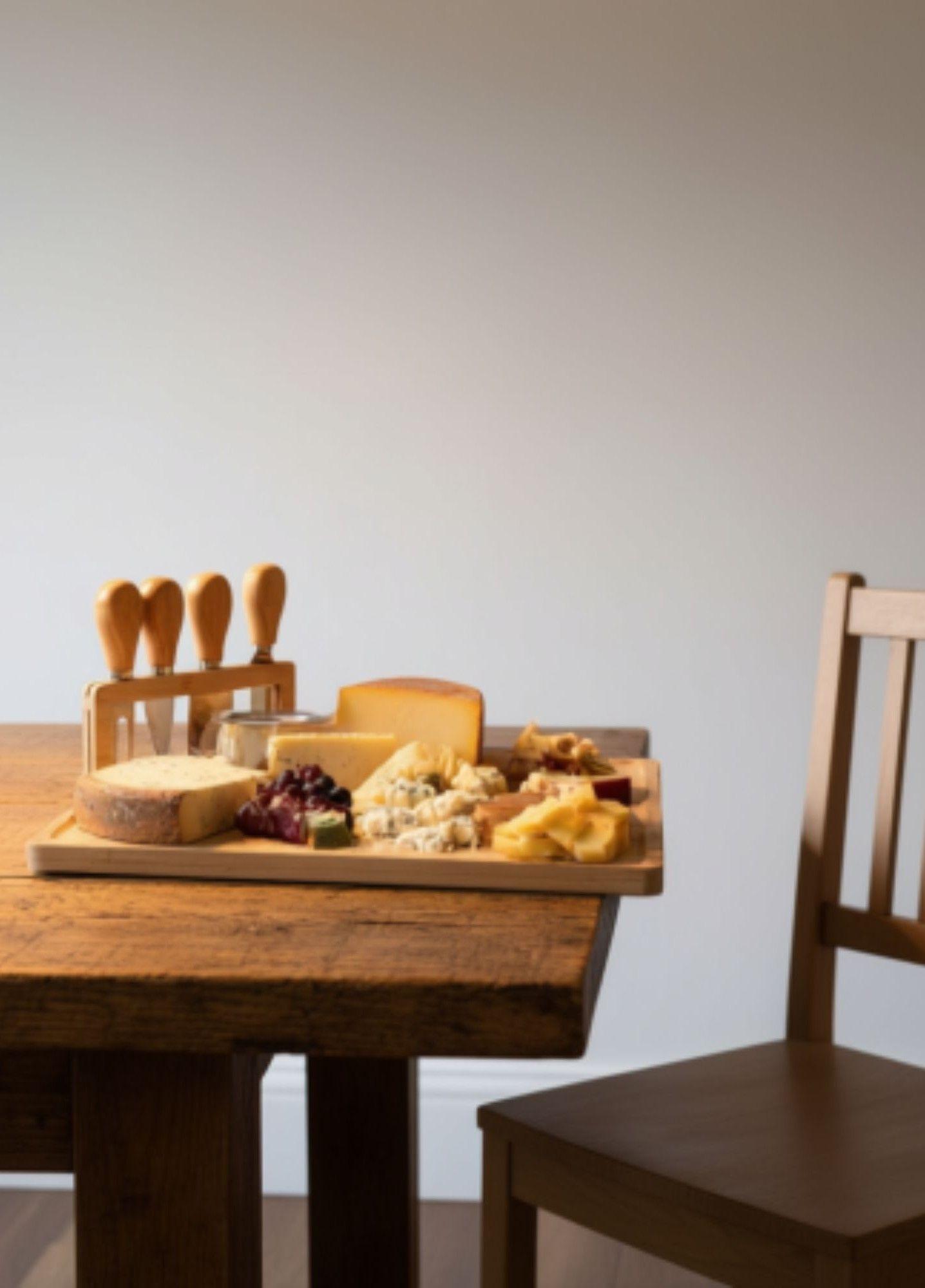 Tabla Picar Queso Embutido Utensilio Soporte Funcional Jhn-7