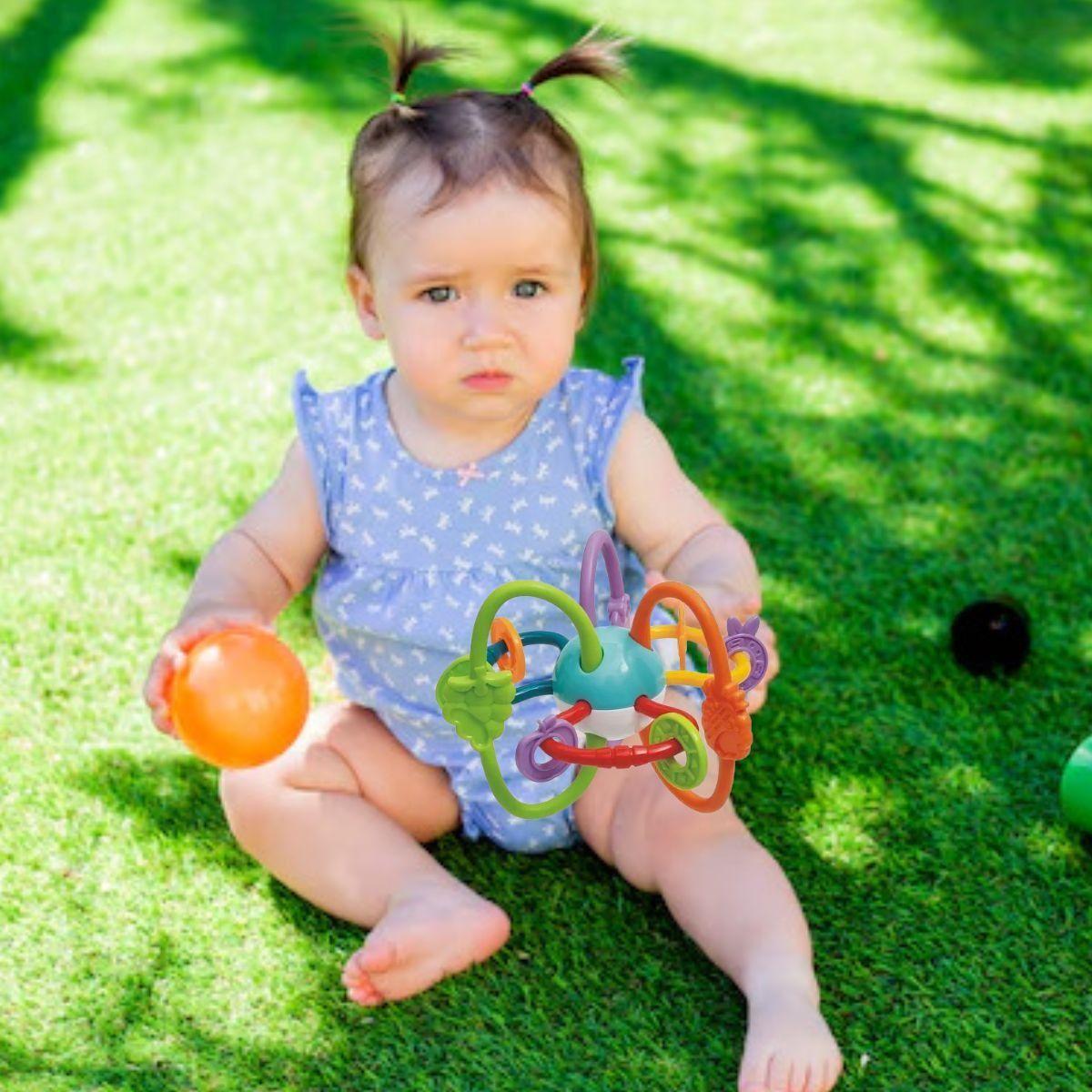 SET 2 SONAJEROS JUGUETE 2EN1 ESTIMULA MORDEDOR BEBE LAU-9