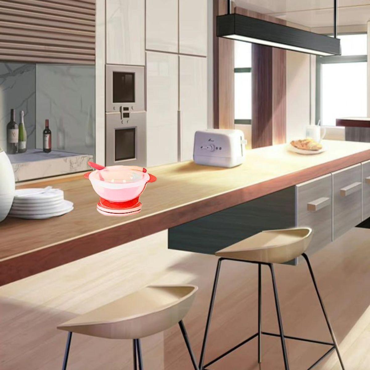 Set 6 Platos Tazon + Cuchara Temperatura Comida Bebes Lau-3