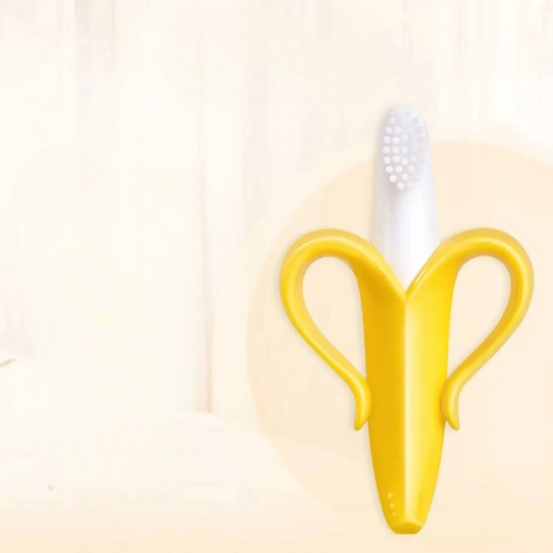 Set 5 Mordedores Silicona Platano Cepillo Dientes Bebe Lau-4