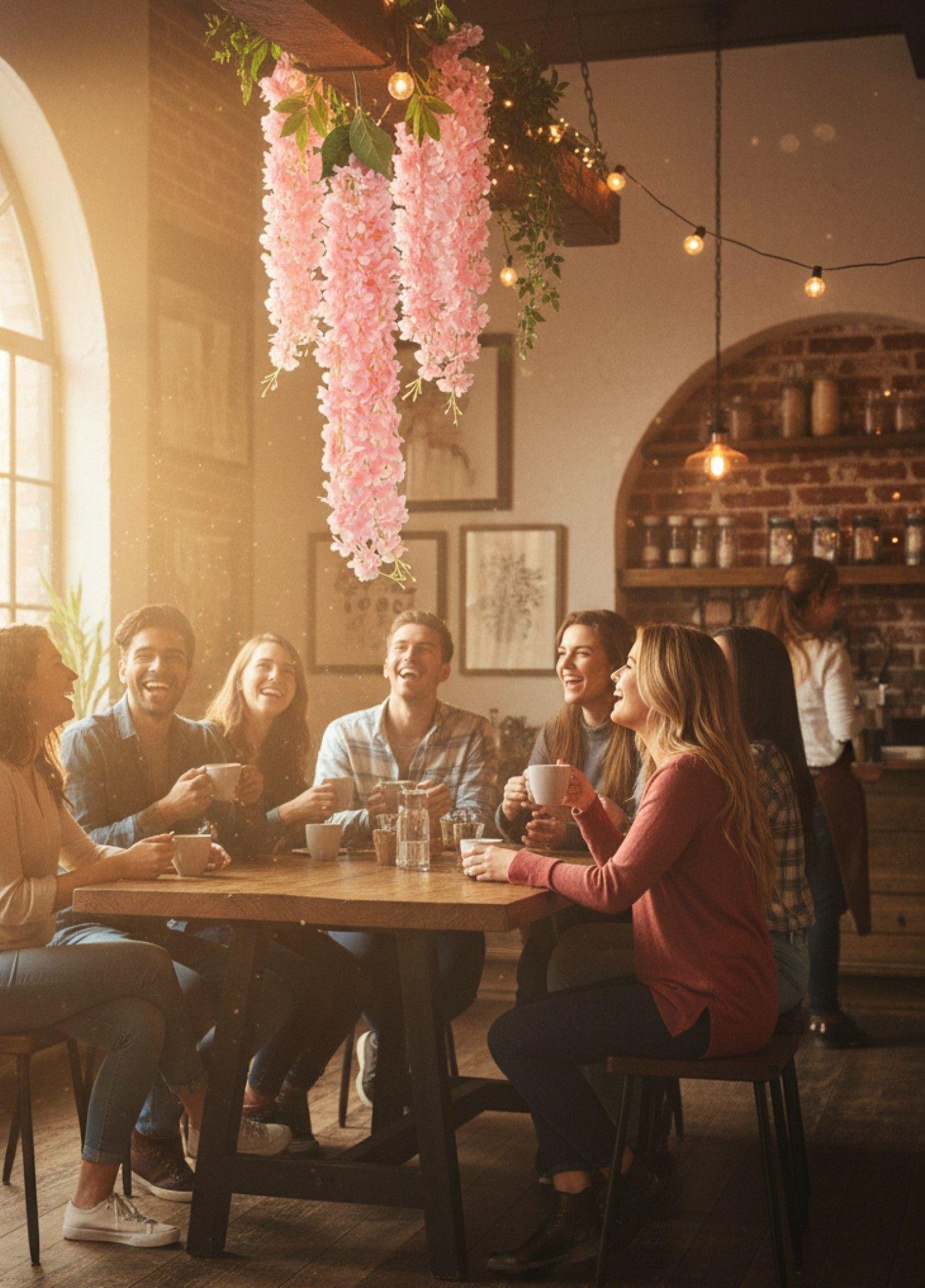 Set 2 Flores Artificiales Enredadera Colgante Pluma Jhn-4