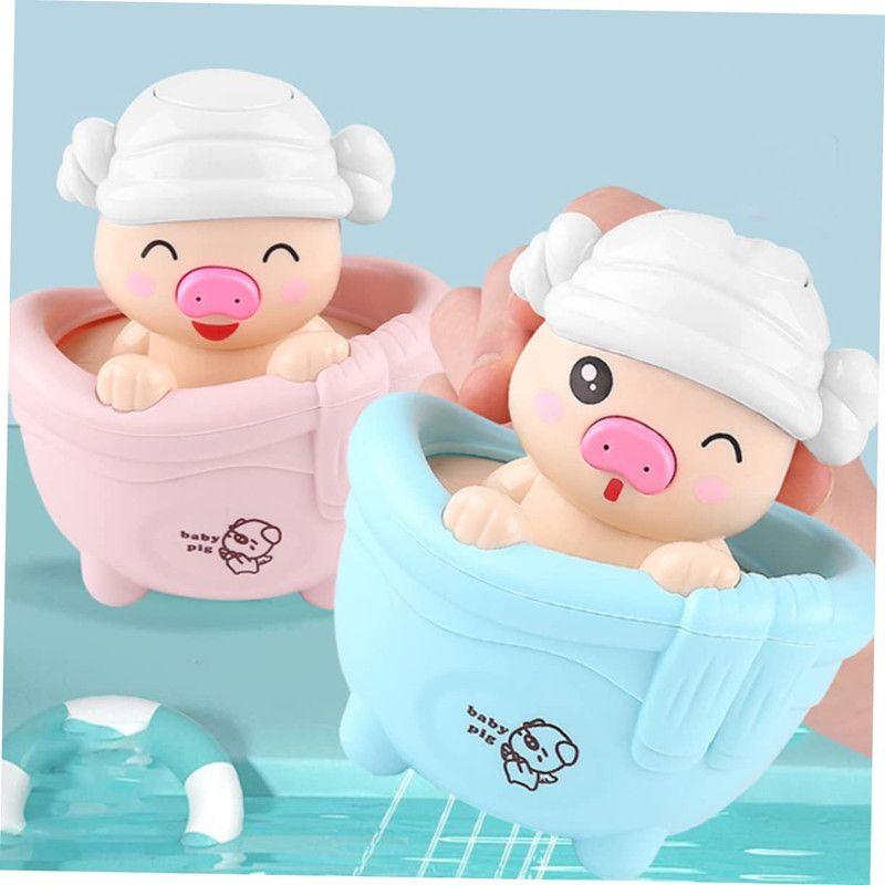 Set 6 Juguetes Cerdito Agua Ducha Divertido Baño bebes Lau-2