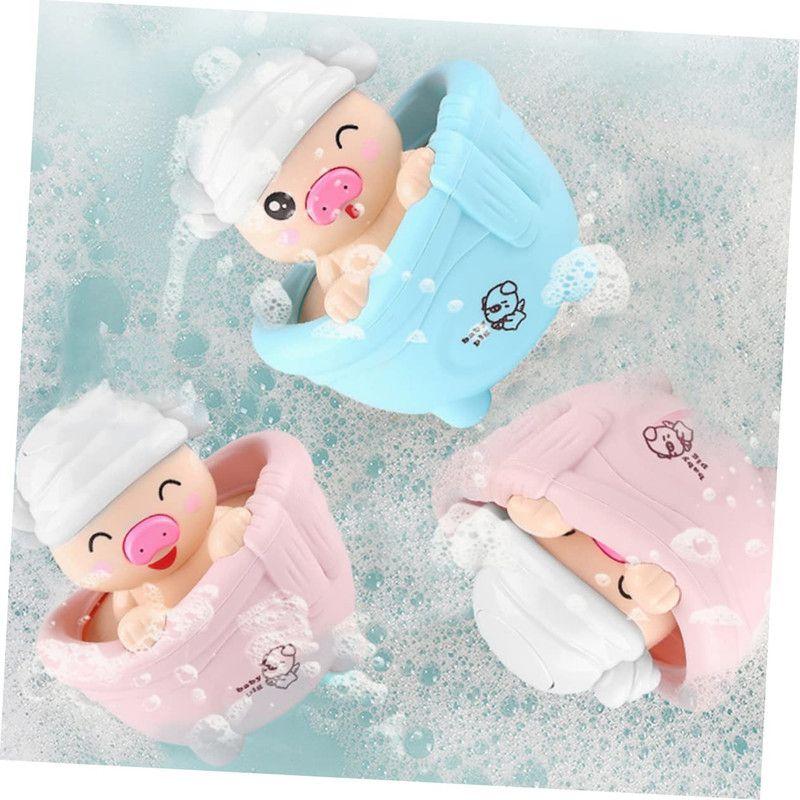 Set 6 Juguetes Cerdito Agua Ducha Divertido Baño bebes Lau-3