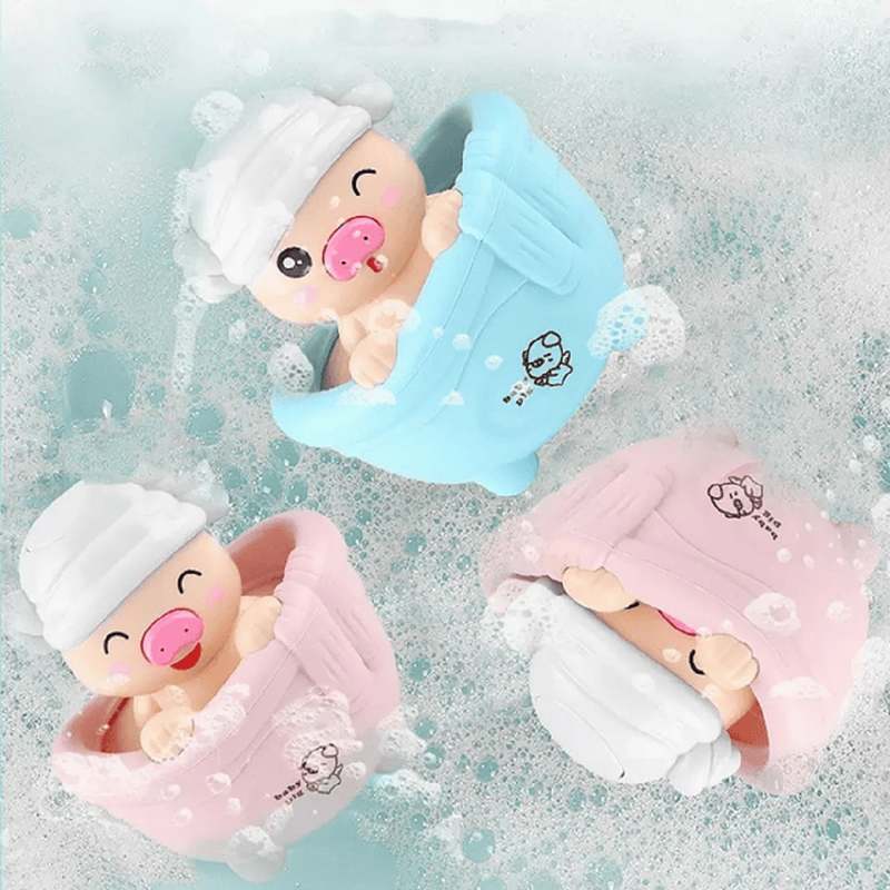 Set 6 Juguetes Cerdito Agua Ducha Divertido Baño bebes Lau-6
