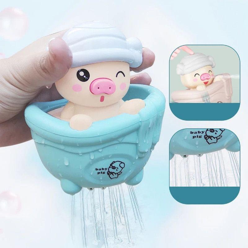 Set 6 Juguetes Cerdito Agua Ducha Divertido Baño bebes Lau-8