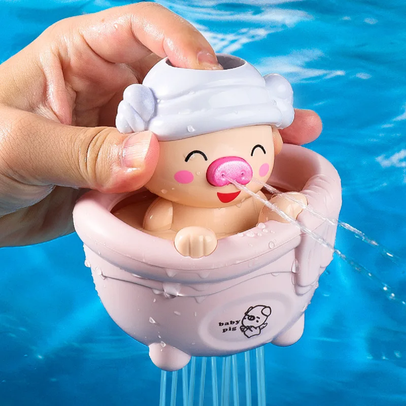 Set 6 Juguetes Cerdito Agua Ducha Divertido Baño bebes Lau-9