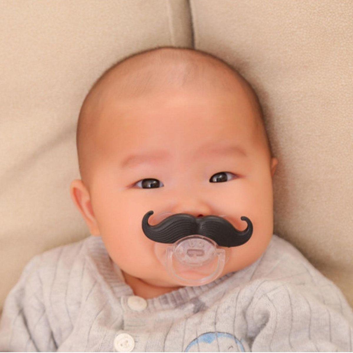 SET 6 CHUPETES DE BIGOTE DIVERTIDO SEGURO SILICONA BEBE LAU-5