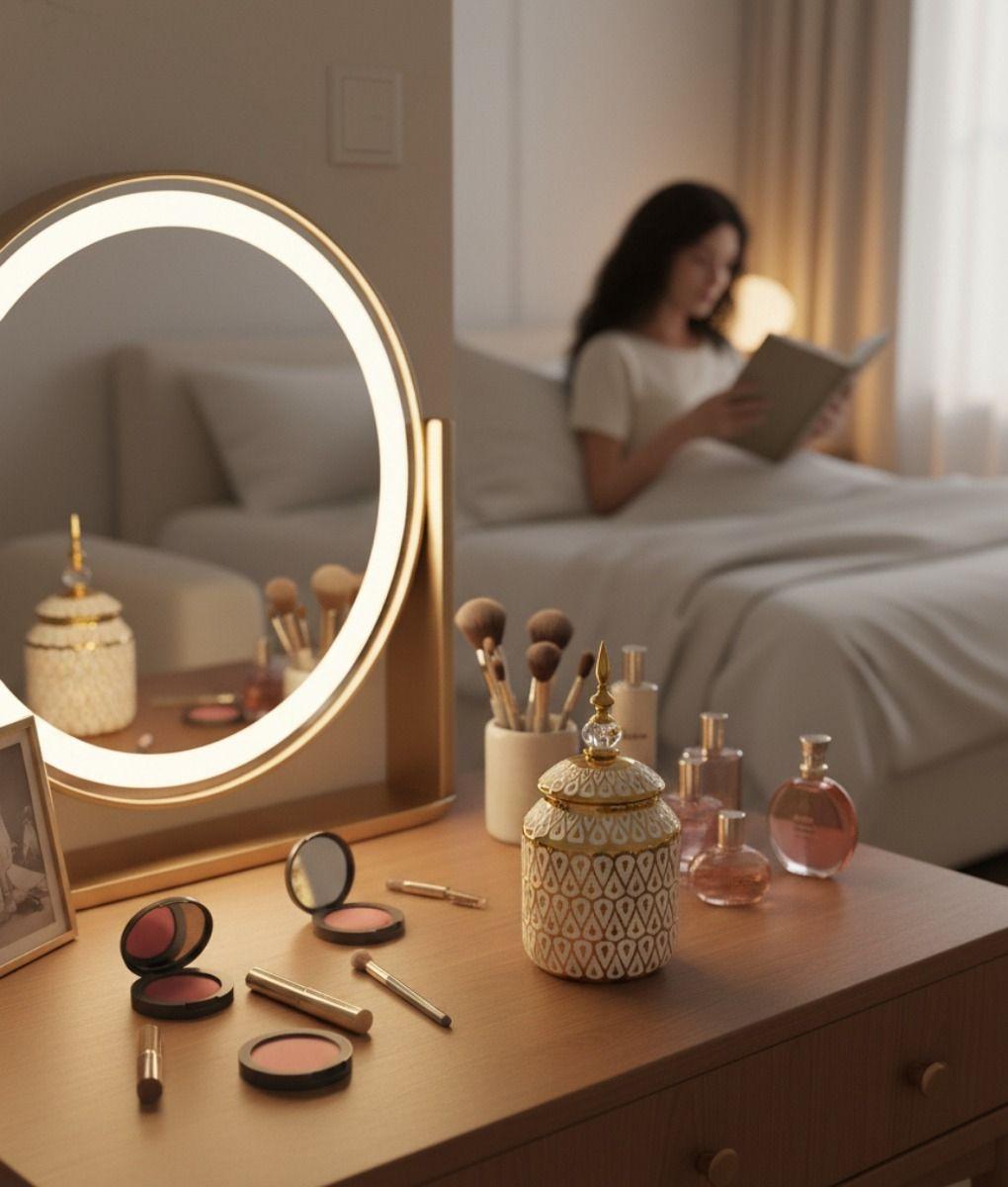 Potiche Decorativo Centro Mesa Recipiente Tapa Adorno Jhn-4