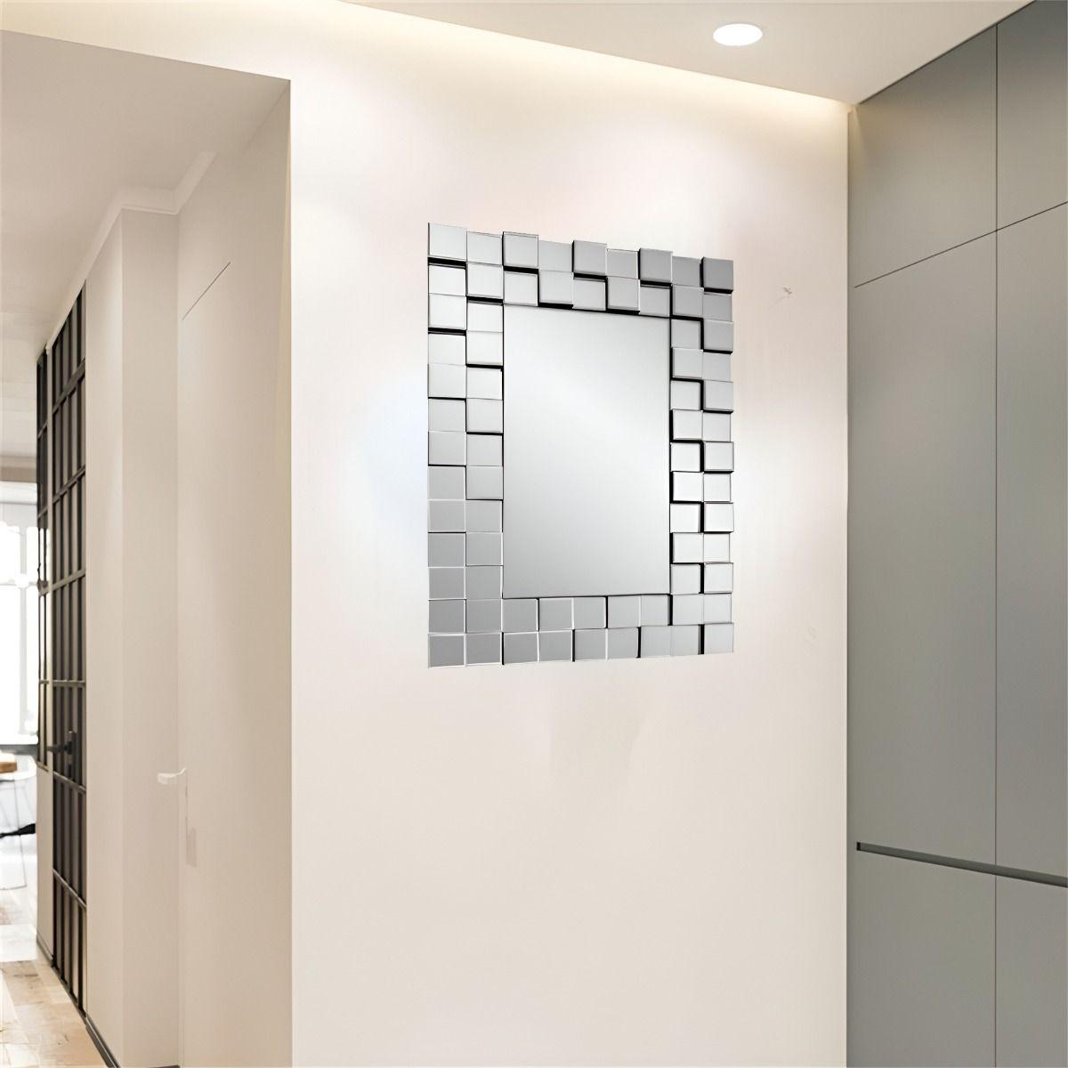 Espejo Pared Grande Decoración Elegante 3D Rectangular Jhn-4