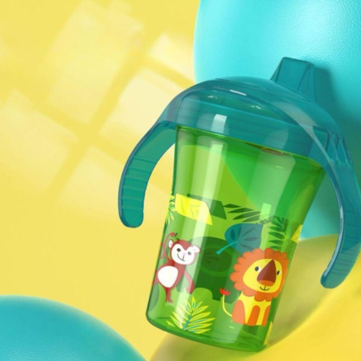 SET 4 VASOS CON BOQUILLA ANTIDERRAME DIVERTIDO NIÑOS LAU -5