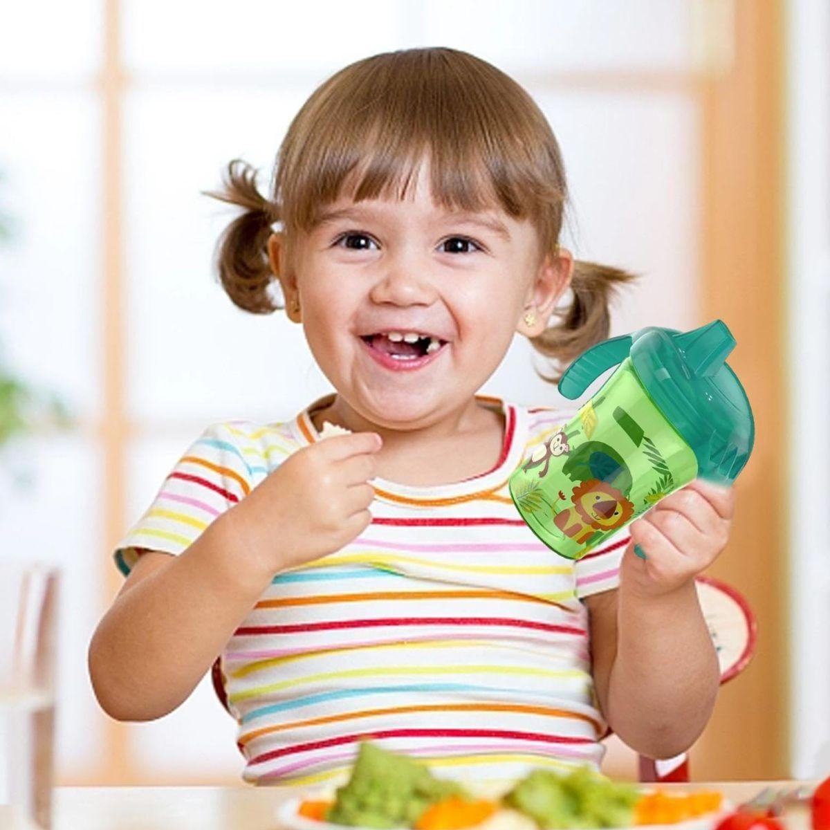 SET 4 VASOS CON BOQUILLA ANTIDERRAME DIVERTIDO NIÑOS LAU -8