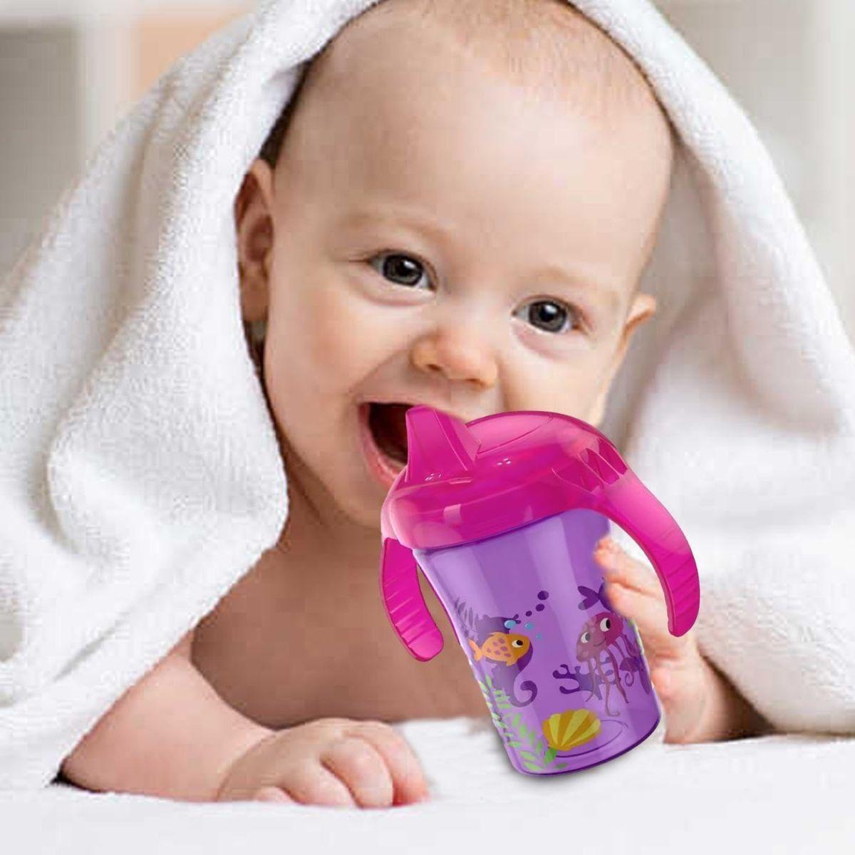 SET 4 VASOS CON BOQUILLA ANTIDERRAME DIVERTIDO NIÑOS LAU -9