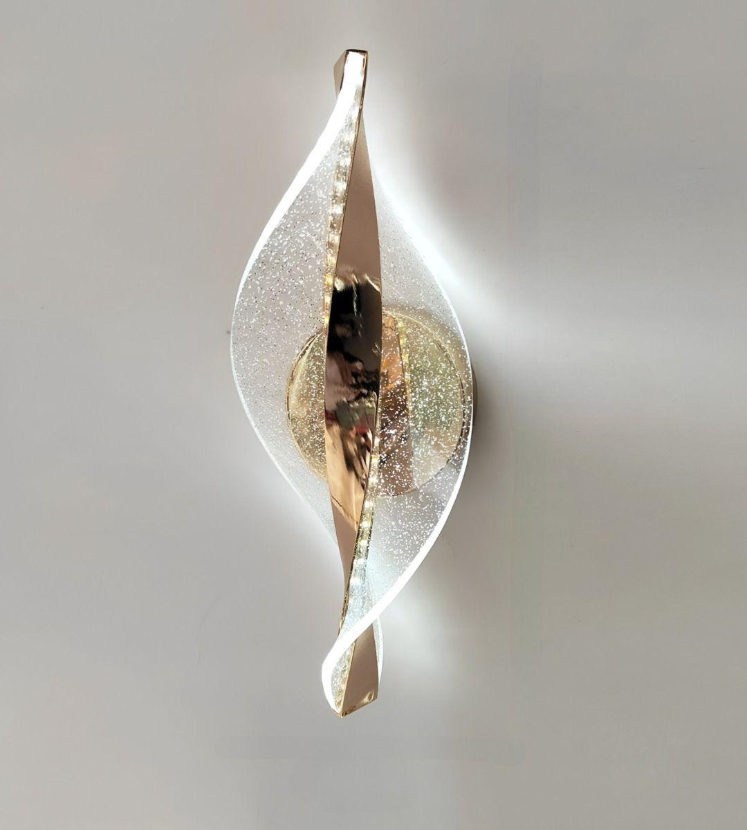 Lámpara Pared Moderna Aplique Dorado Decoración LED Jhn-9