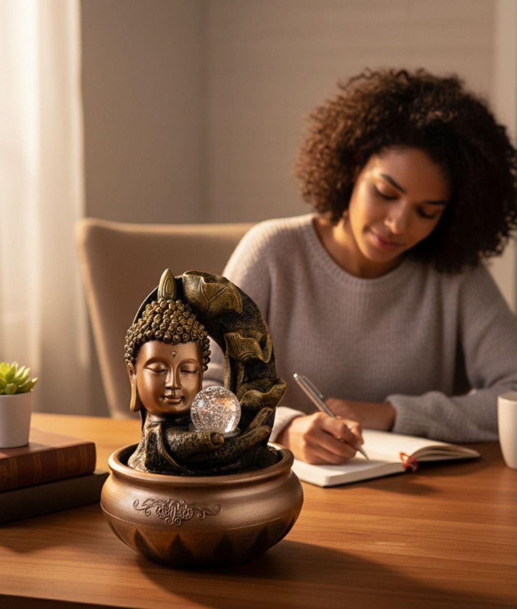 Fuente Agua Buda Monje Adorno Decorativo Mesa Hogar Jhn-2