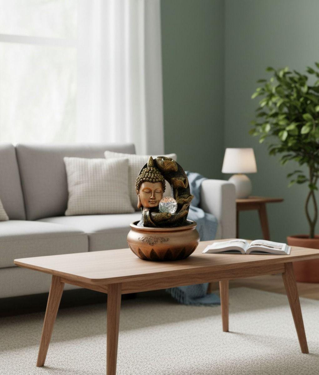 Fuente Agua Buda Monje Adorno Decorativo Mesa Hogar Jhn-5