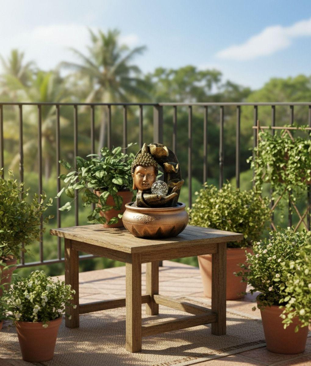 Fuente Agua Buda Monje Adorno Decorativo Mesa Hogar Jhn-8