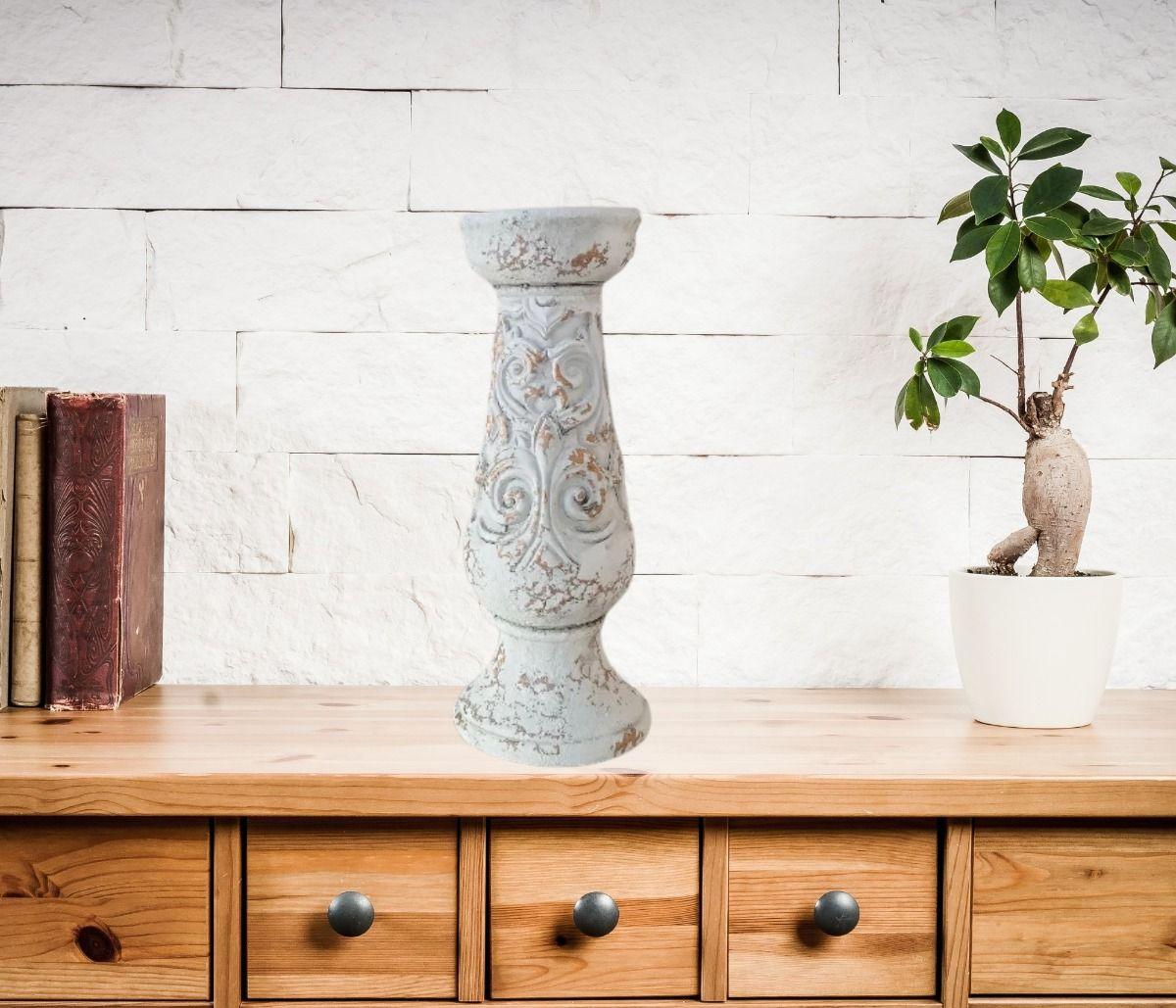 Columna Pedestal Decorativo Ceramica Vintage Hogar Grd Lau-4