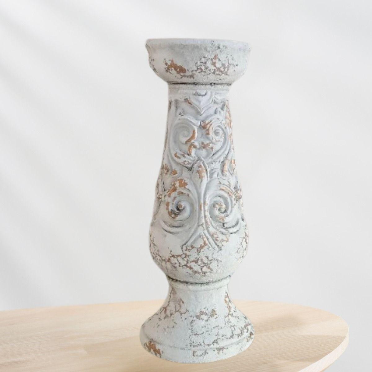 Columna Pedestal Decorativo Ceramica Vintage Hogar Grd Lau-8