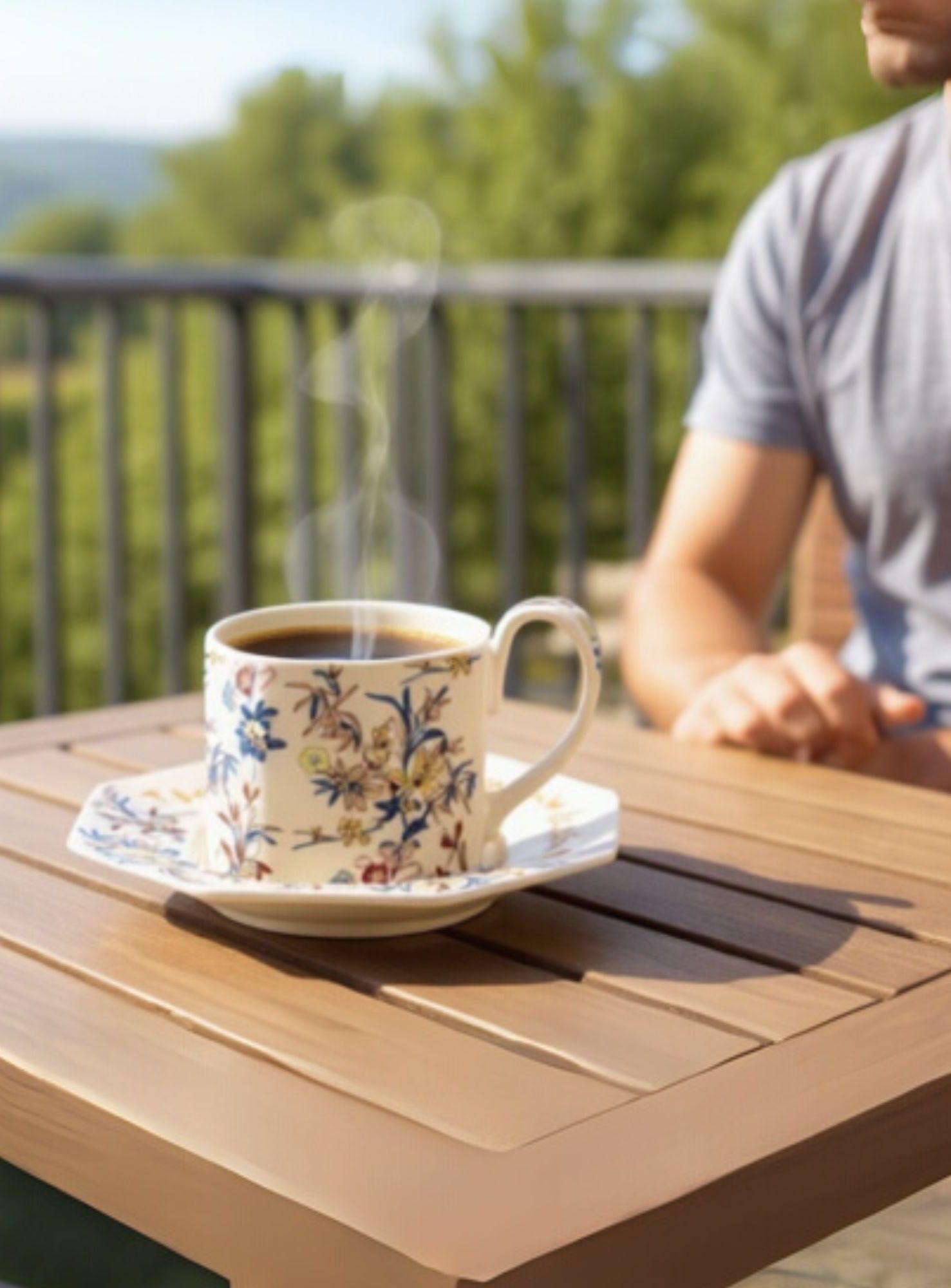 Taza Elegante Platillo Floral Decorativa Hogar Jhn-2