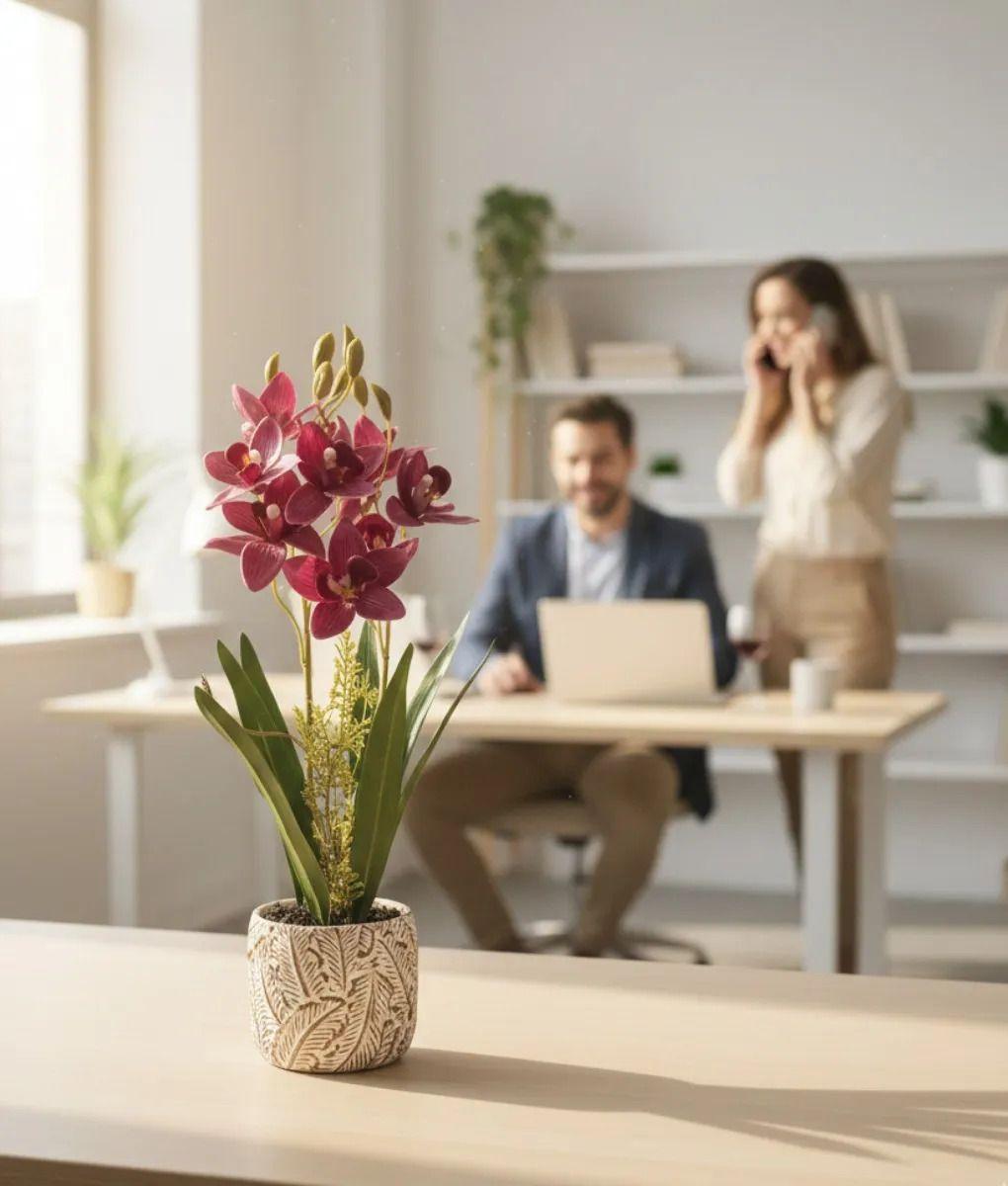 Planta Decorativa Artificial Orquídeas Exóticas Relieve Jhn-3