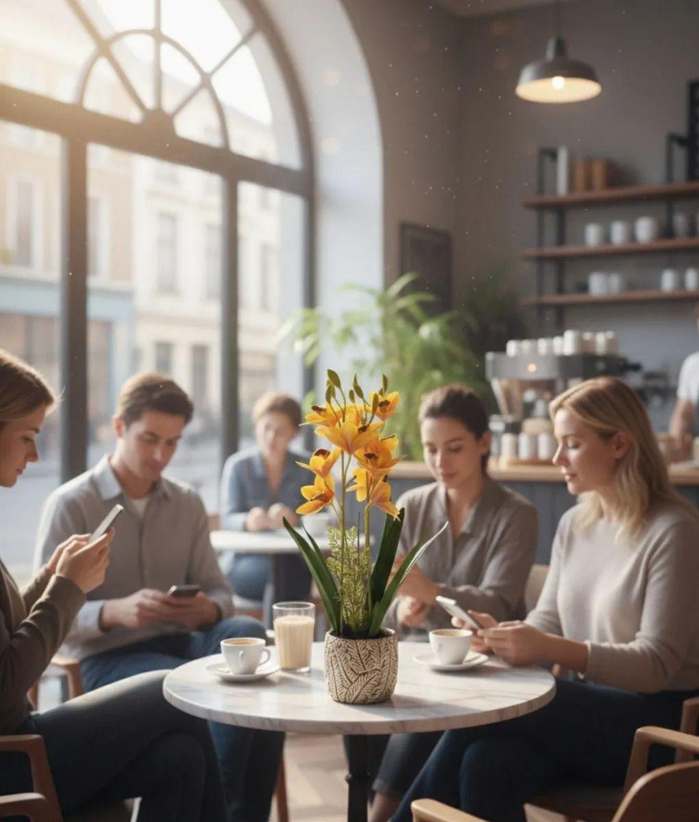 Planta Decorativa Artificial Orquídeas Exóticas Relieve Jhn-8