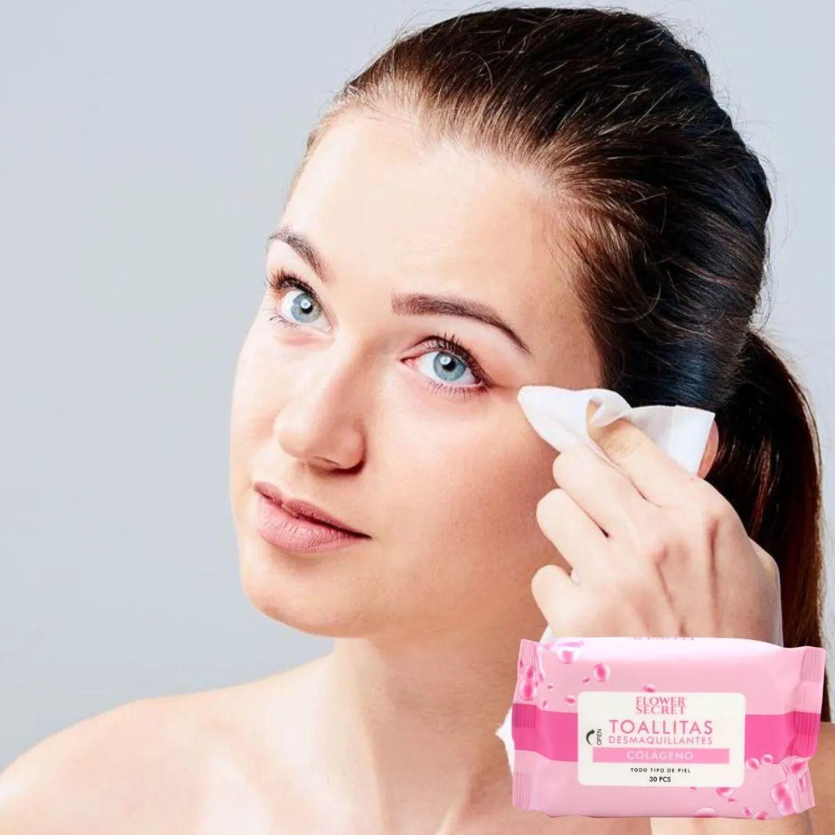 Paq 7 Toallitas Facial Desmaquilla Limpia Colageno Lau-3
