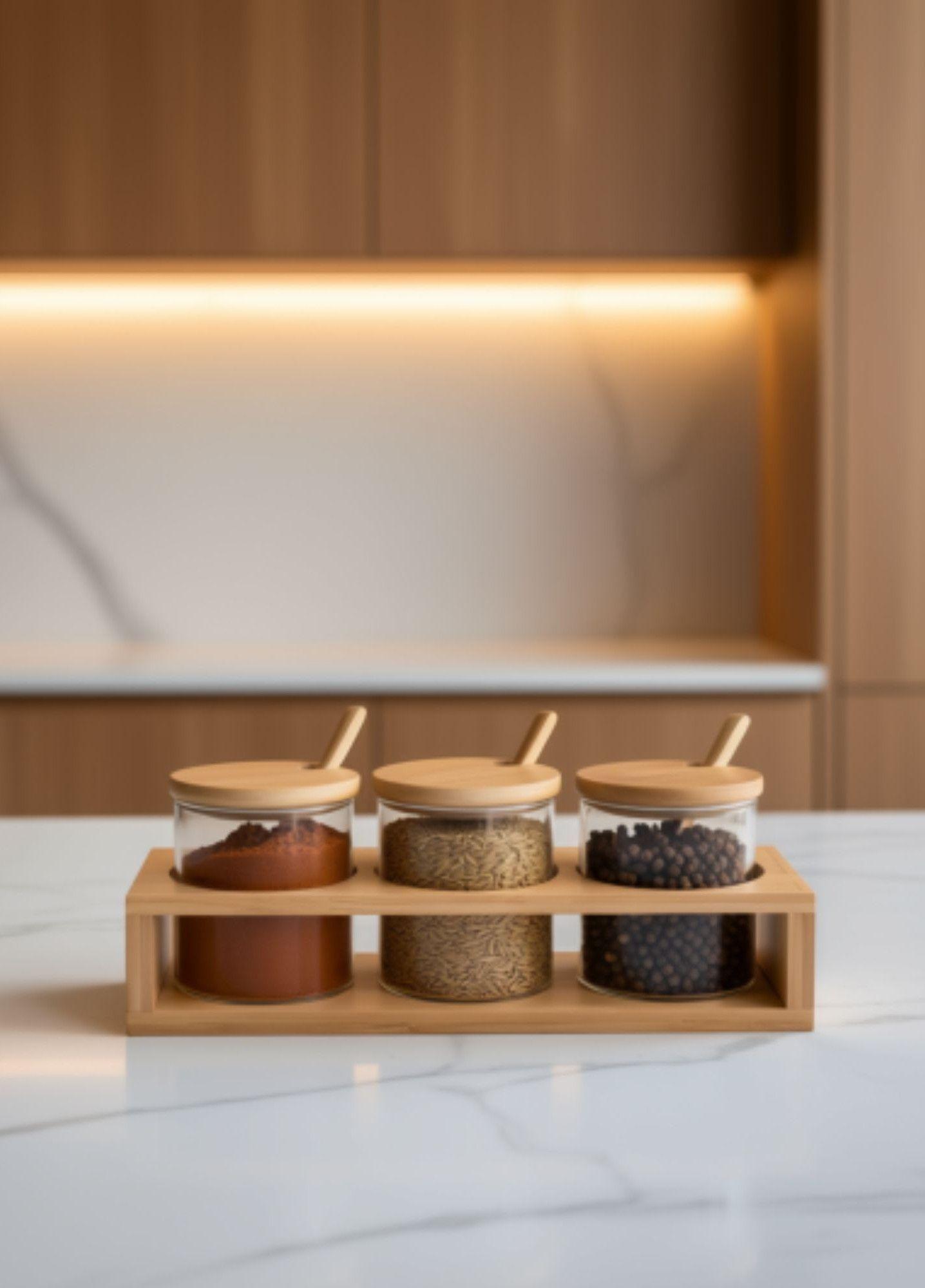 Juego Recipiente Tapa Contenedor Soporte Organizador Jhn-5